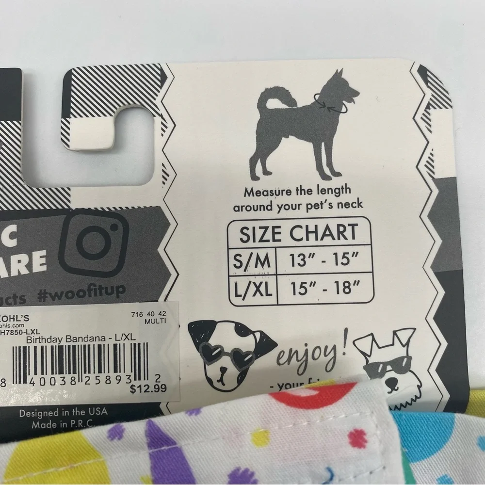 Woof it’s my Birthday Bandana For Pets size L/XL or 15 to 18 inches NEW